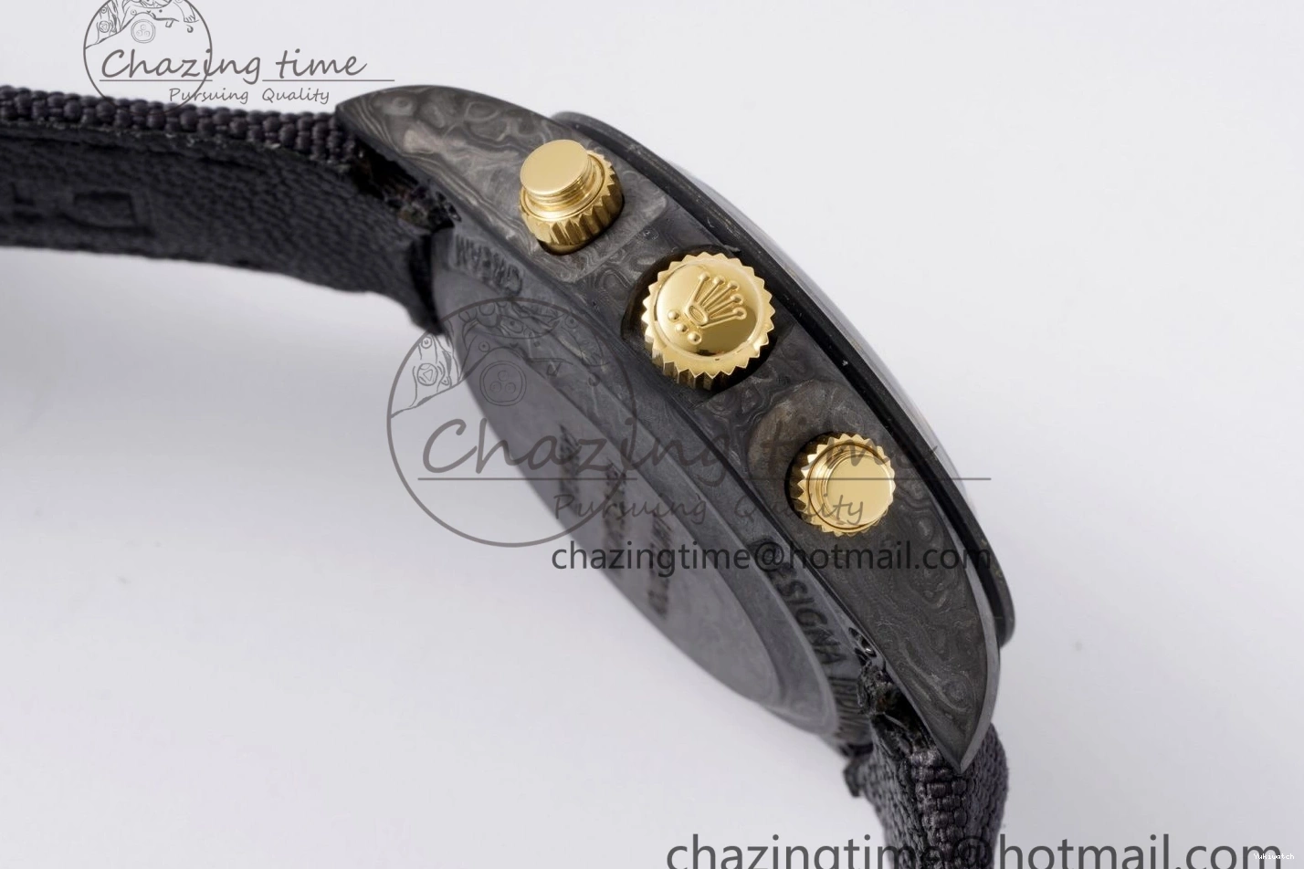 and Daytona Bezel Edition A7750 Black Gold DIWF Nylon Case DIW Carbon Black on Strap Dial 0117